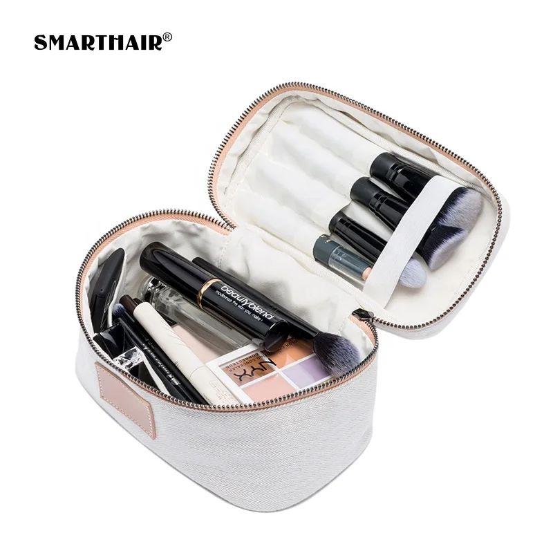 Makeup Brush Tool Bags Holder Cosmetic Plain Make up Bag Custom Logo Printed Canvas Customized Cosmetic Bag