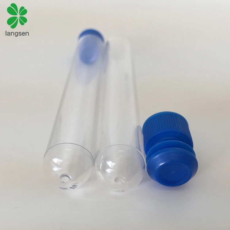 Plastic PS transparent celar 15ml test tubes with plug lids for education pharmaceutical laboratory use, diameter 15mm x 100mm