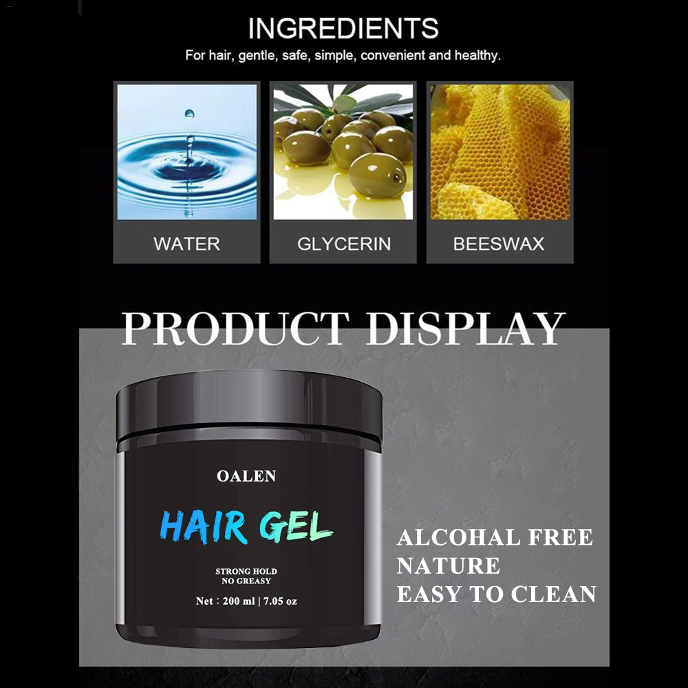 Private Label Natural And Alcohol Free Hair Shaping Wax Strong Hold Great Styling For Men  Hair Gel