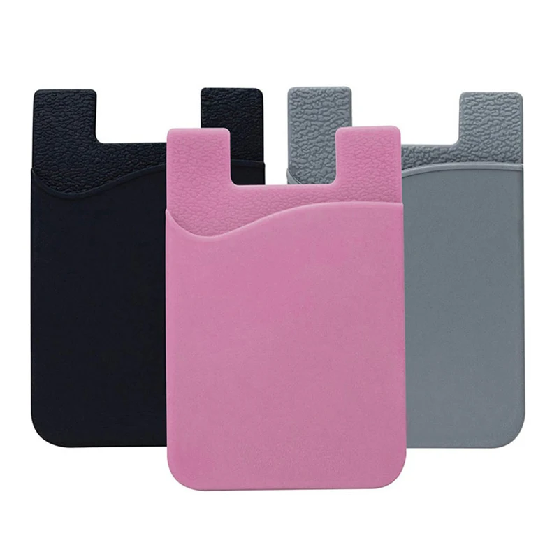 Custom sticker smart wallet mobile card holder silicone mobile phone ID card holder