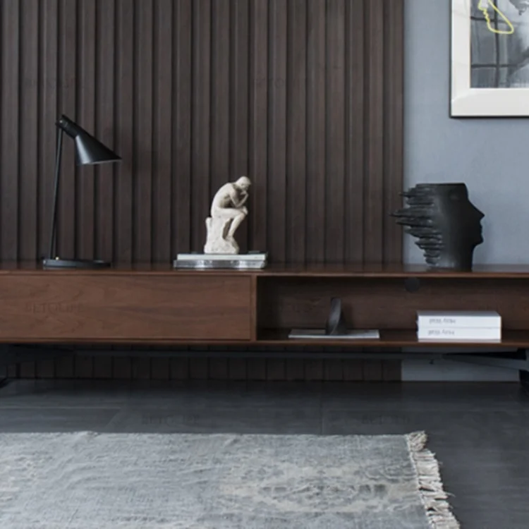 Wooden Long Console Unit Cabinet Design Home Retro Furniture Mdf Tv Stand