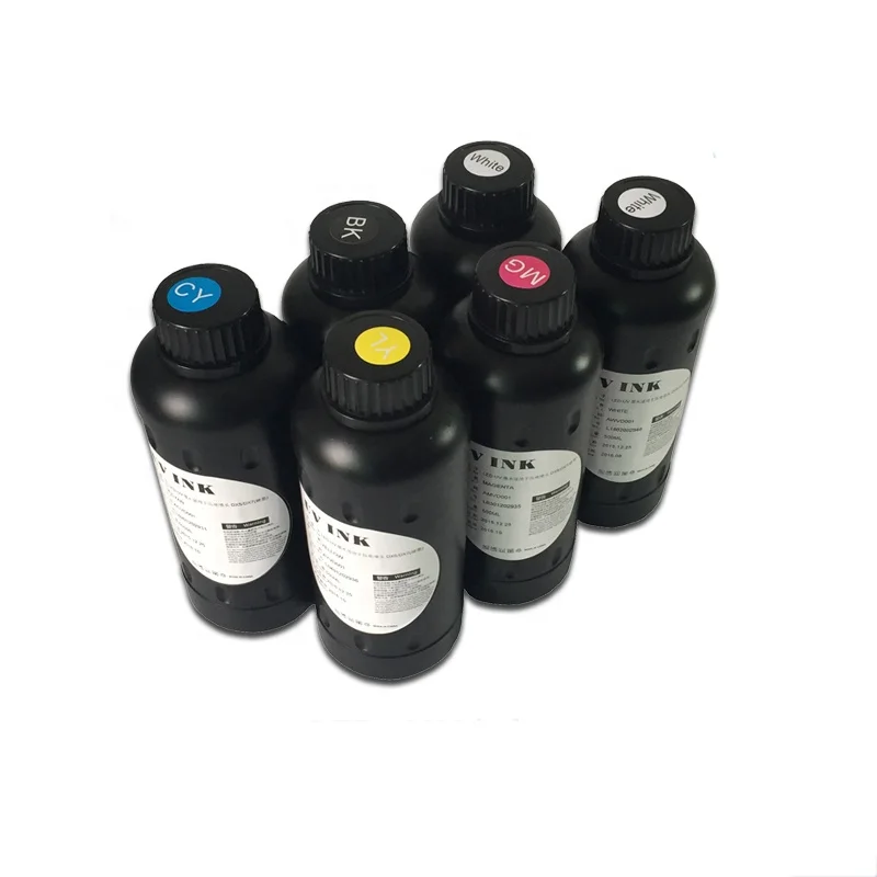 JETVINNER 2022 Competitive  A Grade Import UV Printer Ink Set 6 Colors Each Color 1000ml Per Bottle