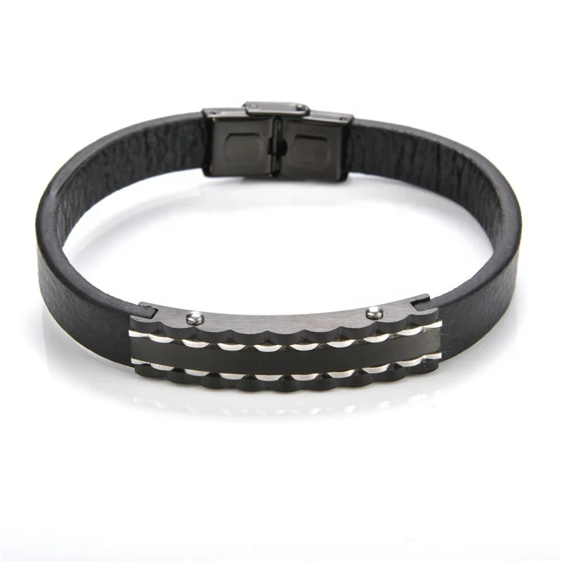 New product stainless steel clasps bracelet wholesale men women unisex male leather bracelet wrap mens leather bracelet