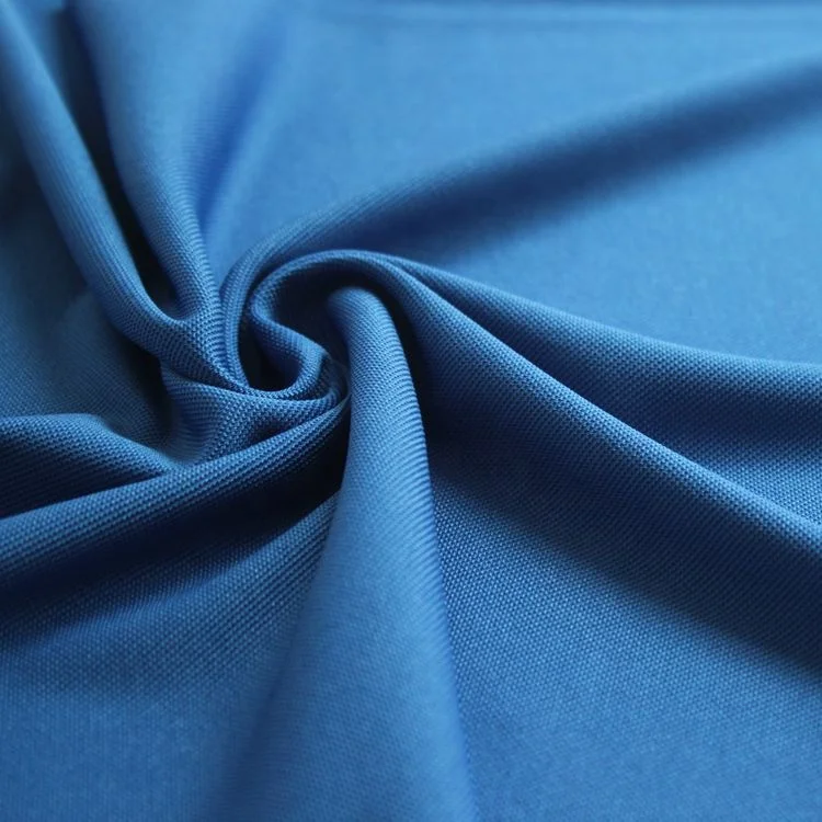 high quality polyester elastic pique knit fabric  for polos