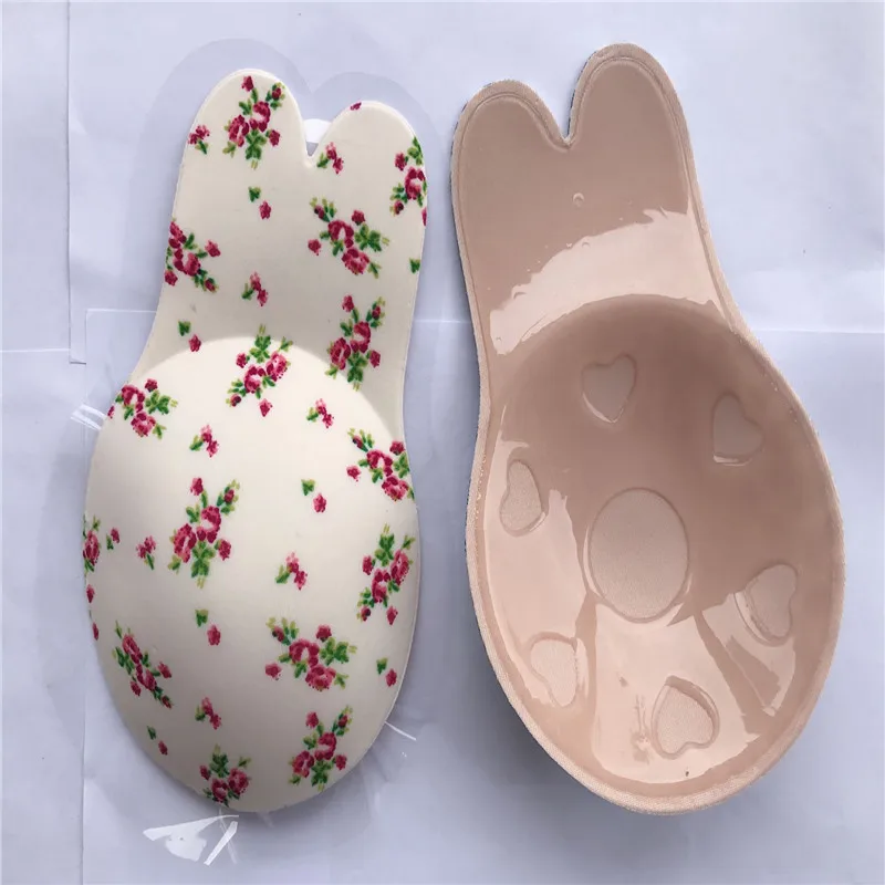 
New design rabbit ear shape hot women great push up invisible bra lif up breast silicone strapless bra 