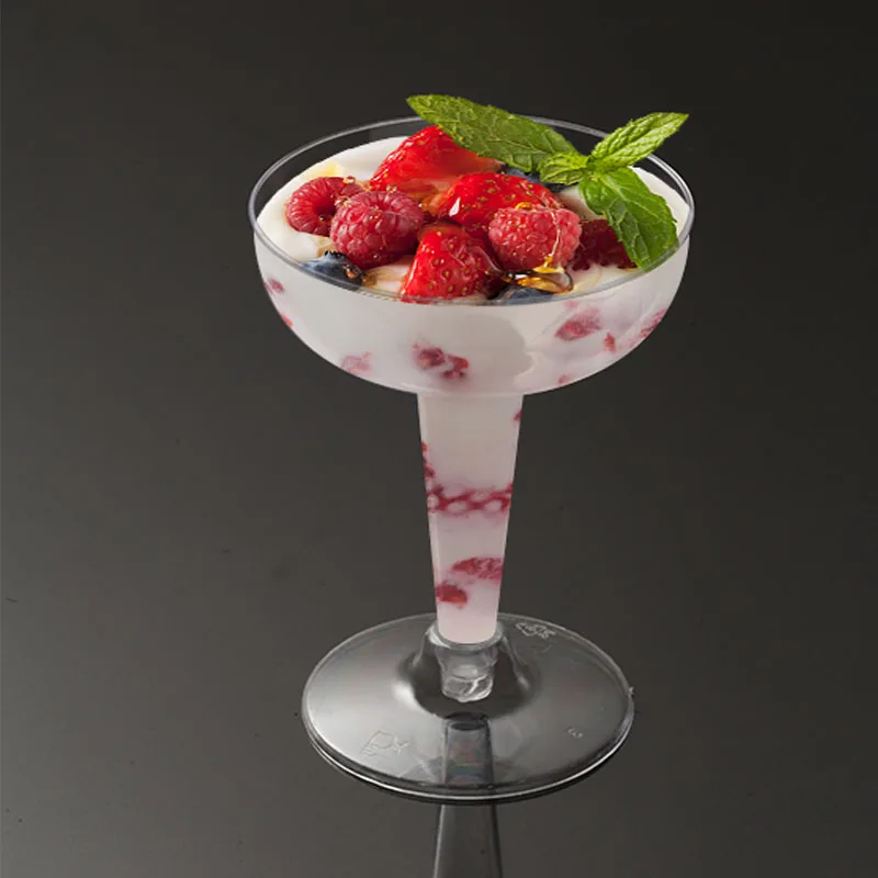 Oval Parfait Dessert Cup Box Plastic Bowls HK Cups & Saucers Transparent High Quality Pp/ Ps Pet Disposable with Lid Cover Party