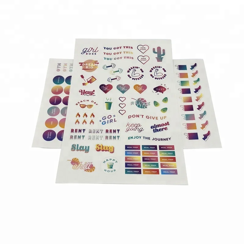 Hot sale decorative Enjoy weekly monthly colorful custom journal planner sticker sheets sticker for planner