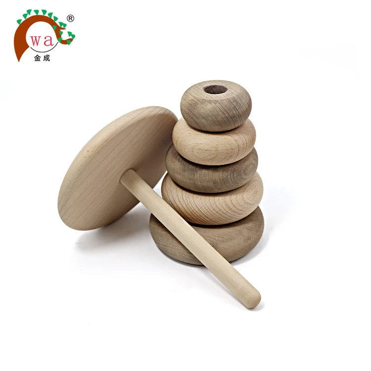 
Natural Wooden Stacking Rings Organic Kids Stracker Toy 