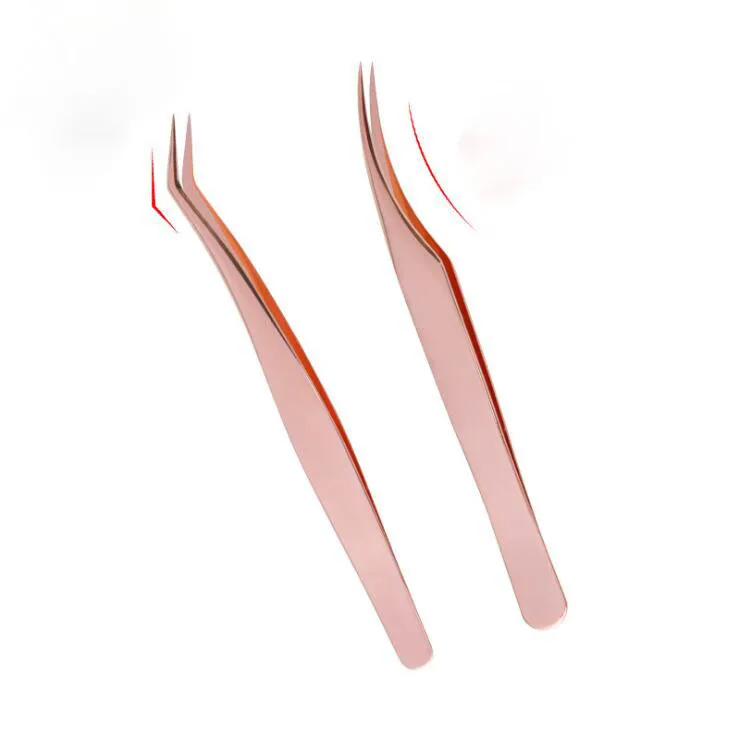 Частная марка, набор пинцетов из нержавеющей стали для объема ресниц для салона красоты