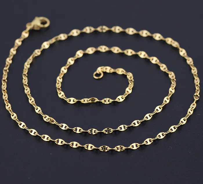 High Quality custom logo 14k 18k gold plated stainless steel franco rope chain necklace