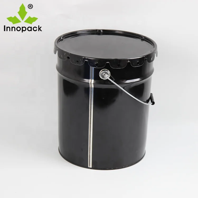 Customized 18 liters metallic bucket chemical pail metal drum for bitumen