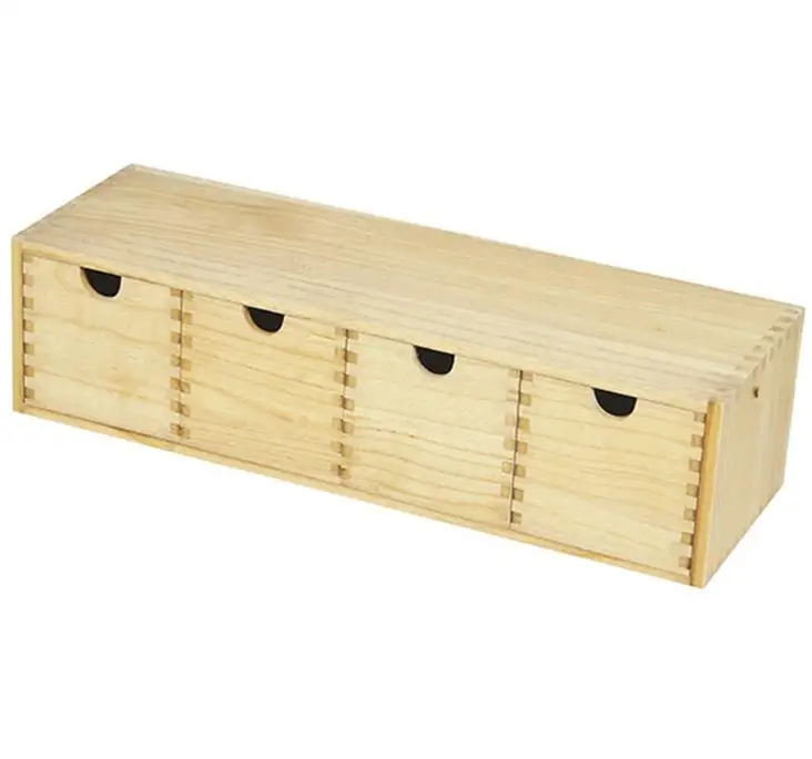Multi Purpose Desktop Organizer Unfinished Wooden Drawer