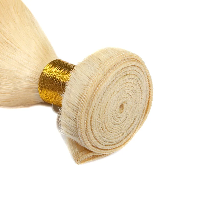 Platinum 613 blonde human hair weave extension braiding golden blonde hair extensions