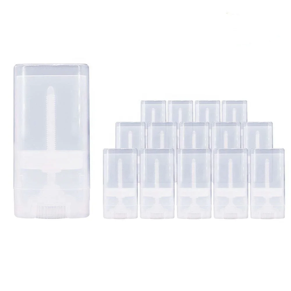 15ml Oval Lip Balm Tubes Deodorant Containers Black Clear White Lip Mini Transparent Plastic Lip Balm Tube