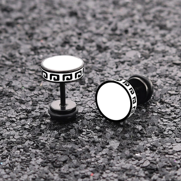 Punk Anti allergy Piercing Ear Stud Male Fashion Jewelry Best Gifts Unisex Barbell Surgical Steel Men Earrings