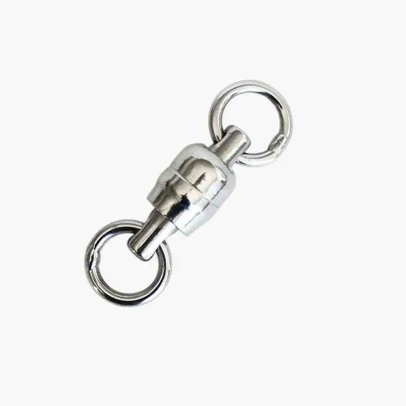 Stainless Steel Double Ball Bearing Fishing Swivel Connector Solid Welded Rings