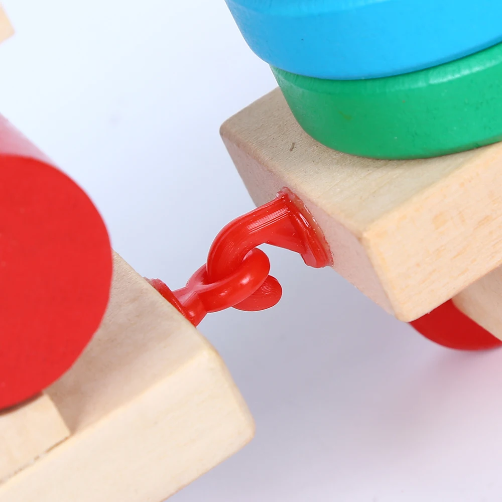 New arrival stock kids toys train educational pull cart wooden block train pull push toys