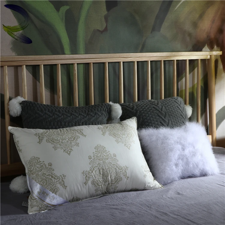 2019 Новый Индивидуальные 100% хлопок, белый кровать пуховая подушка