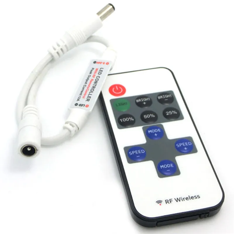 12 24 V 11 Keys RF LED Strip Controller Mini Dimmer RF Remote DC 5V 12V 24V Controller For LED 5050 2835 Strip Single Color