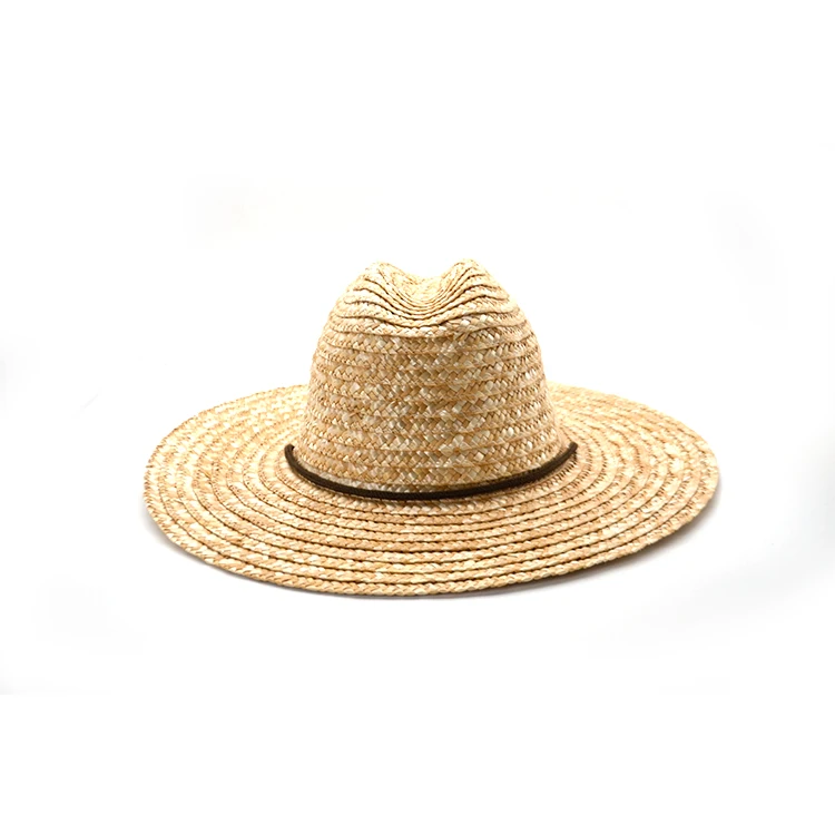 Wholesale summer promotional solid color weave custom straw boater hat