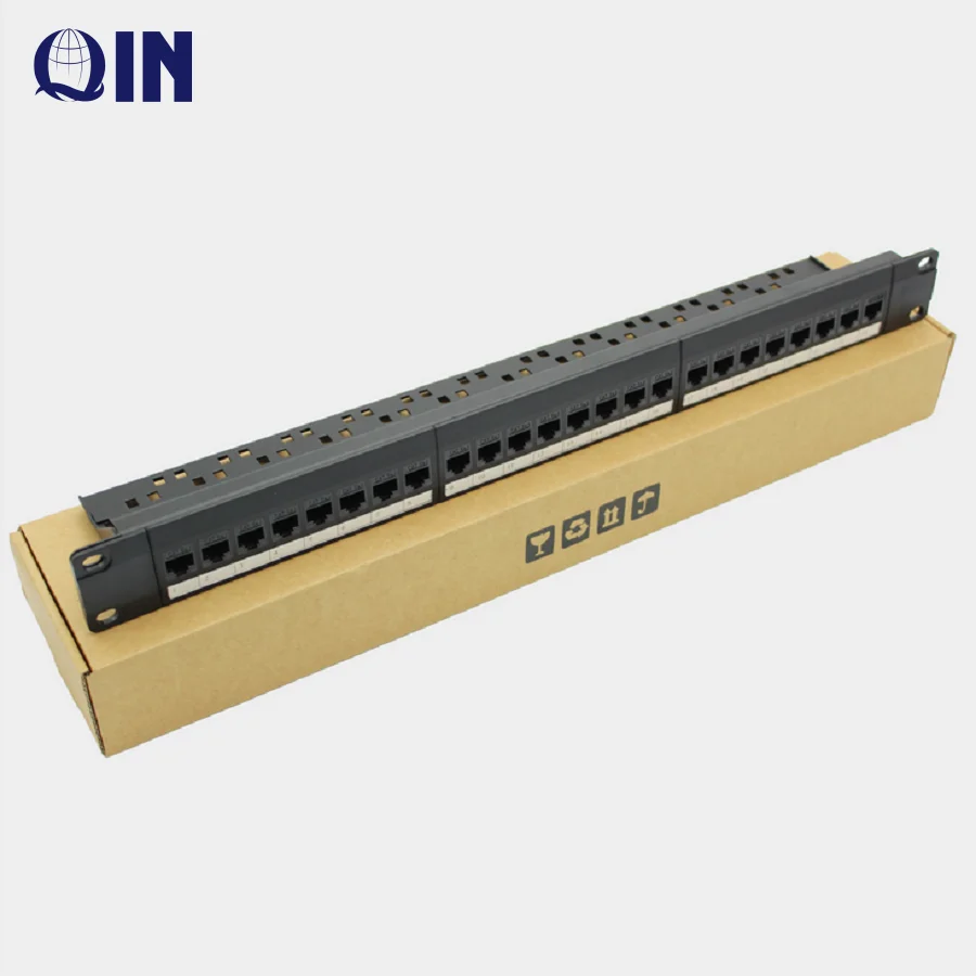cat6 24port 24 port full loaded 1U 19in RJ45 Inline Coupler keystone patch panel