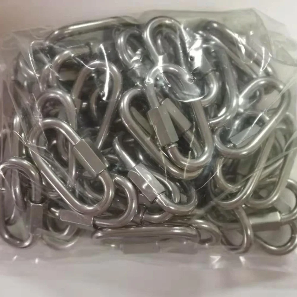 304 Stainless Steel M4 Chain Quick Link Oval Thread Carabiner Chain Connector