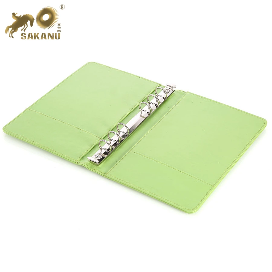 handmade colorful ring binder pu business notebook A5 work diary leather A4