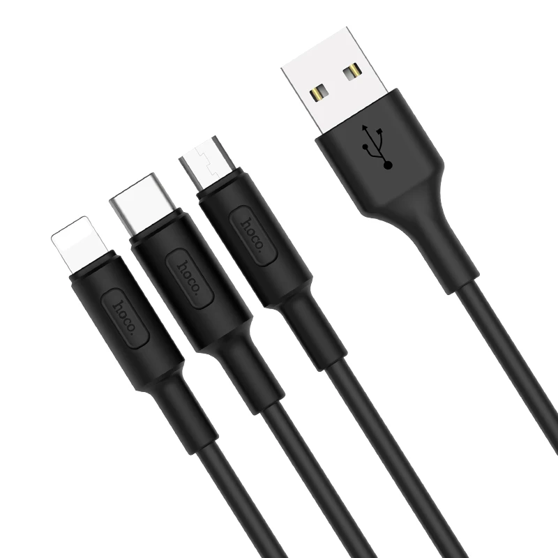 Hoco X25 PVC Wire Multi 3 In 1 Usb Charging Cable