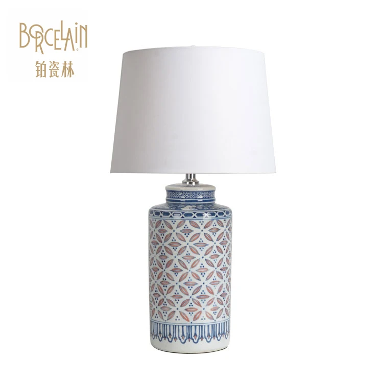 Restaurant decorative abajur para quarto ceramics desk retro customized table lamp
