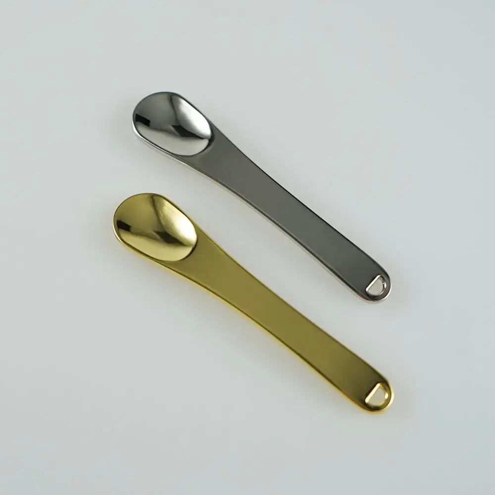 
Metal Makeup Spatula, Mini Spoon, Beauty Scoop for Facial Cosmetic, Face Mask (Silver & Gold) 