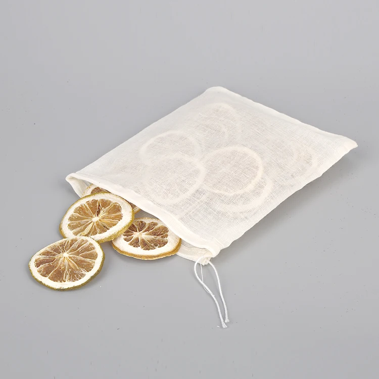 Индивидуальный биоразлагаемый органический хлопковый муслиновый Пустой чайный пакетик с веревкой