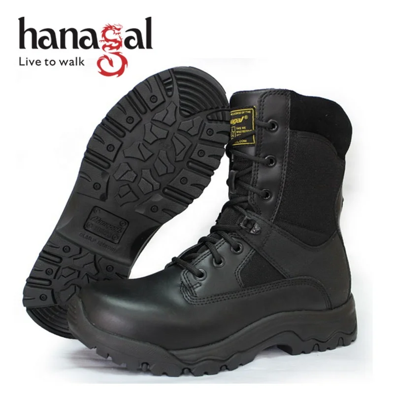 Escalade Army Boots Black Genuin Leather Tactical Military boots  Size Zip 3013