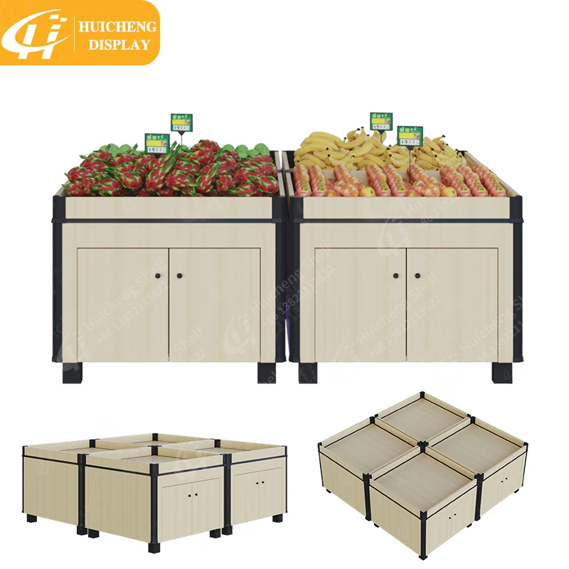 customized Supermarket wood equipment supermarket shelves suitable for supermarket stores vegetable fruit display racking