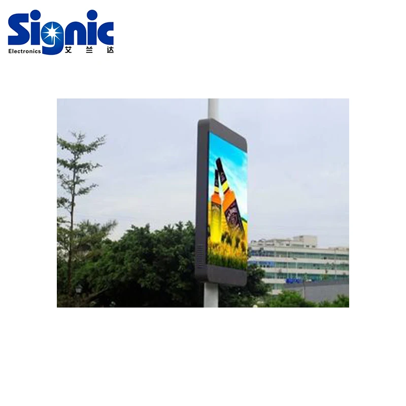 Road Pole Stand Solar Advertising LED display screen for Outdoor Advertising LED Sign