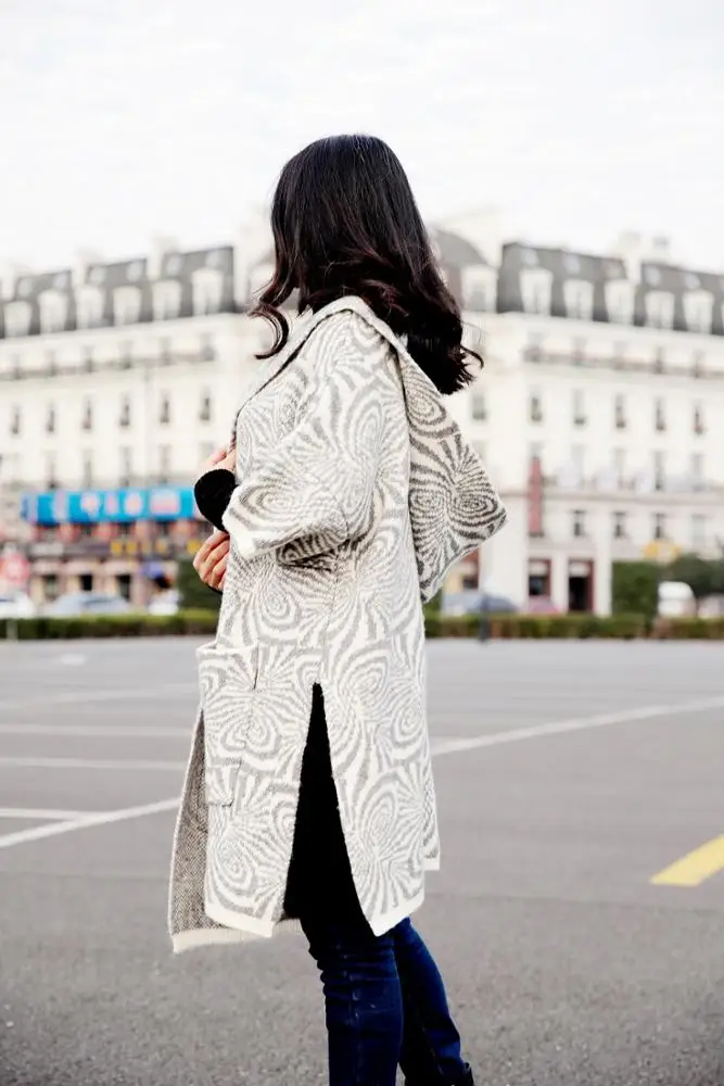 Modern loose warm wool sweater womens cardigan sweater