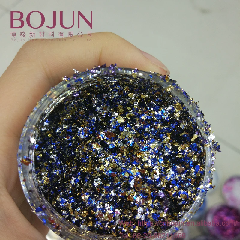 Оптовая продажа серебряное золото Платиновый порошок нерегулярные ногтей хлопья алюминий хлопья