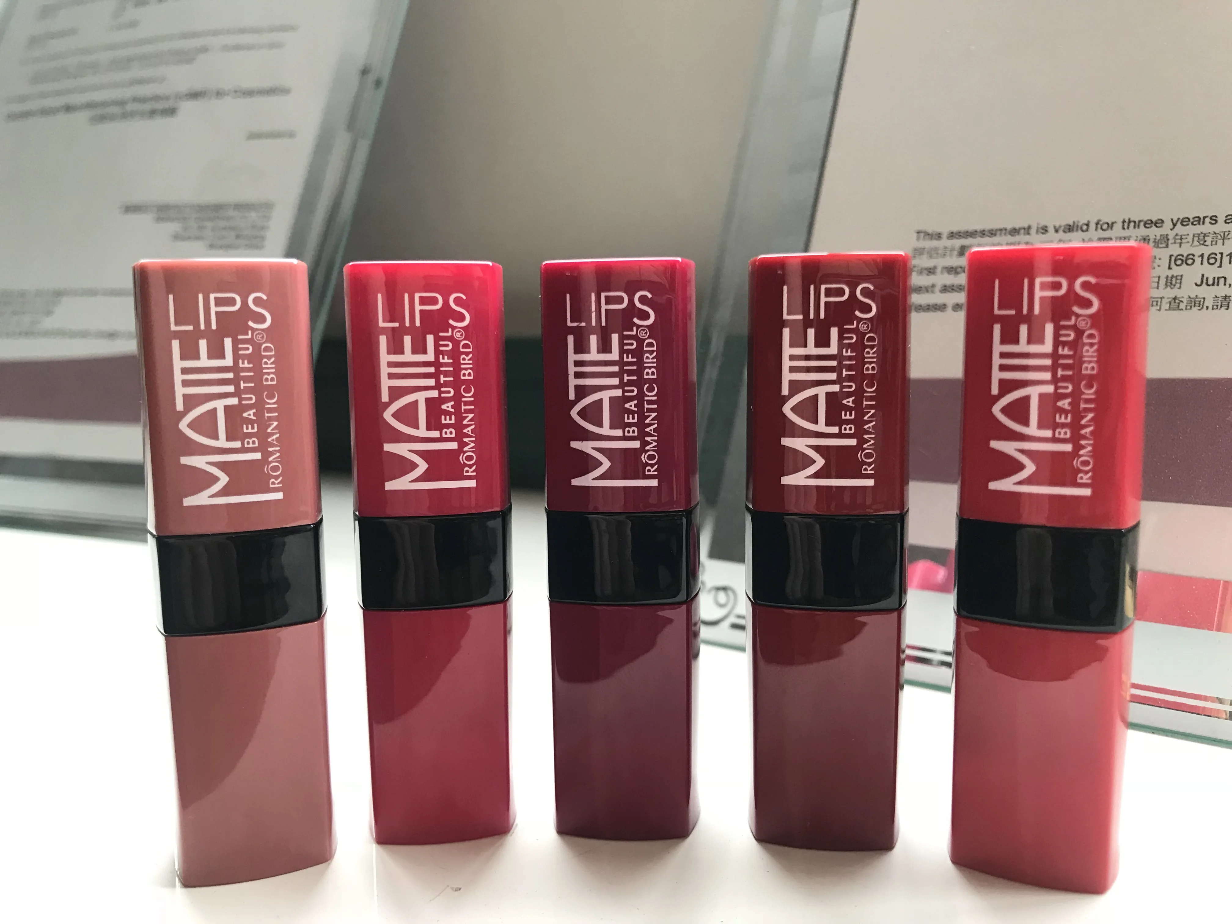 Romanticbird Lipstick R4577 manufacturers wholesale or make your own brand cosmetics matte lipstick instock