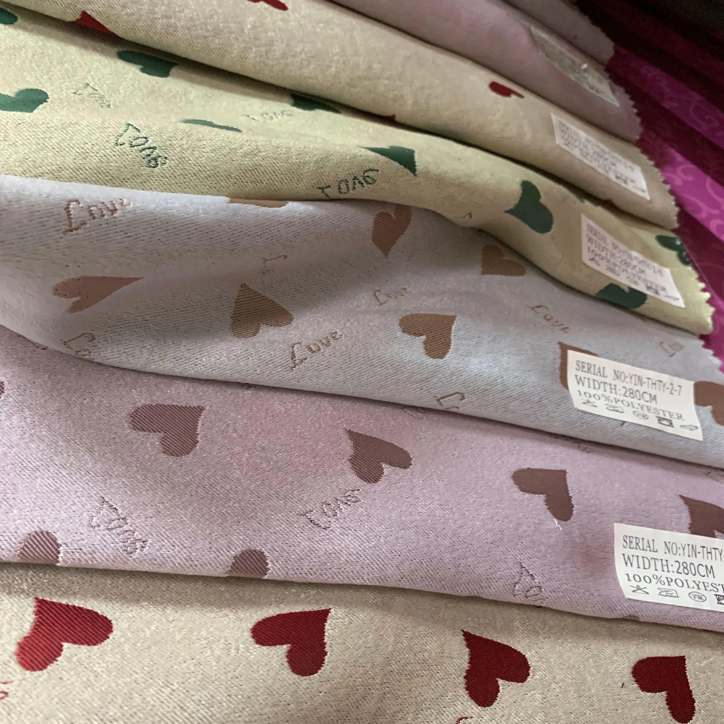 Heart Children Wholesale Jacquard Velvet Blackout Fabric For Curtain
