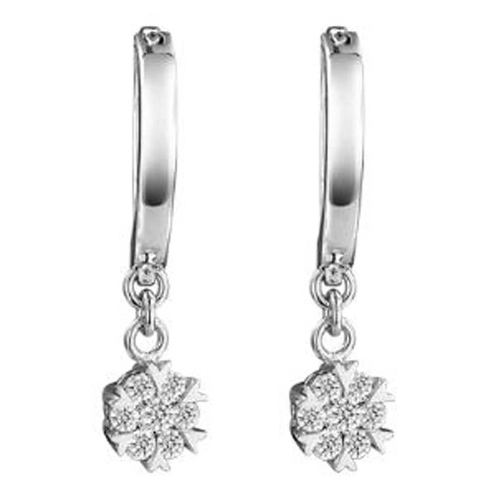 Мода серьга из снежинки винт штекер Сделано в Корее