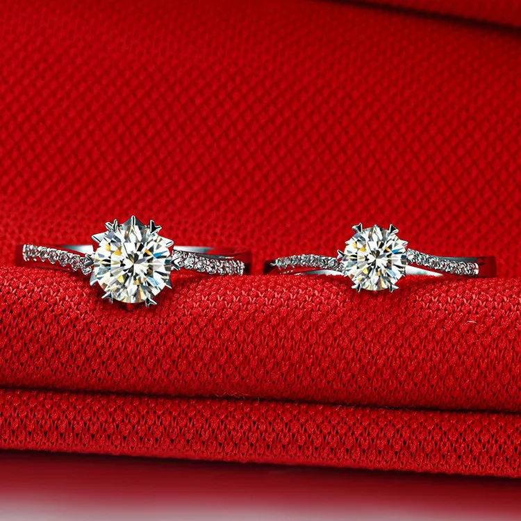 
Customized Twist Arm 1ct Moissanite Snowflake Diamond Engagement Ring 