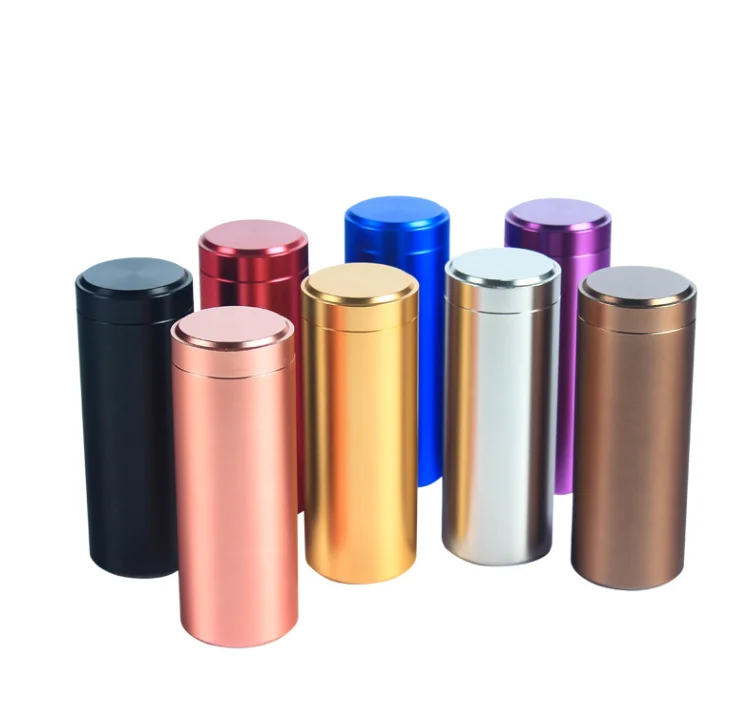 2019 new multicolor plated titanium alloy tea tube, stainless steel portable tea box,tea can capsule pill can