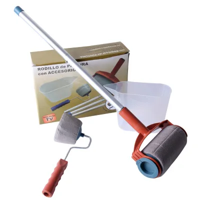 8in1 Set Paint Runner Pro Roller Wall Brush Painting Room Edger Flocked Handle