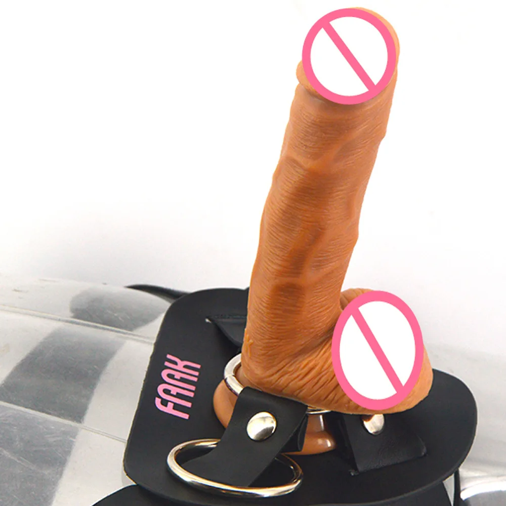 FAAK  Silicone Realistic Dildo strap on dildo ladies dress artificial penis with leather  sex toys  Strapon dildo for lesbian