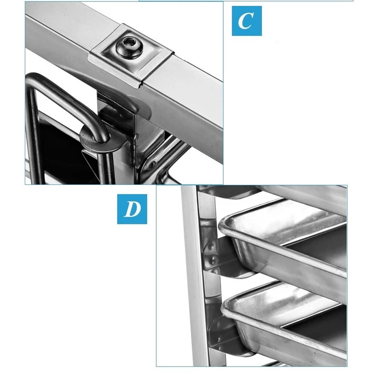 Отель Рок тележка Ресторан оборудование нержавеющая сталь поддон тележка