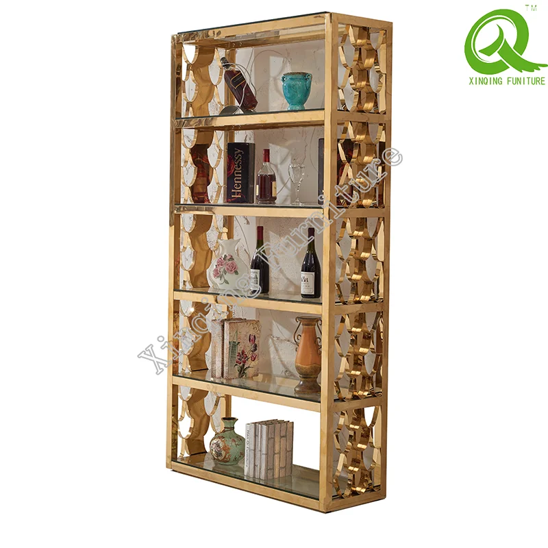 Modern Stainless Steel Tempered Glass  Wine Rack for Sale