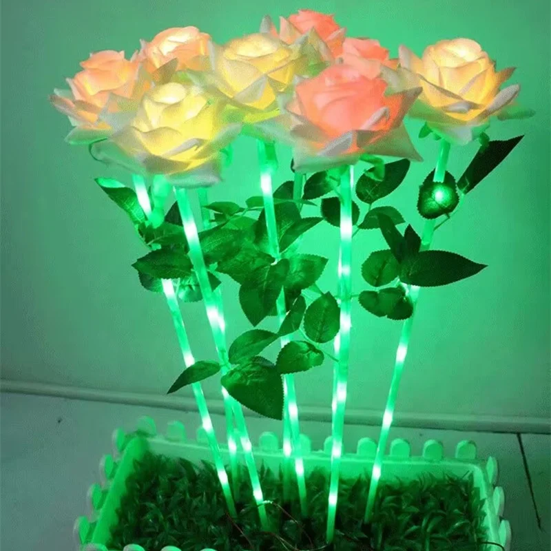 Promotional Wedding favor Garland outdoor decoration colorful plastic led Rose Flower