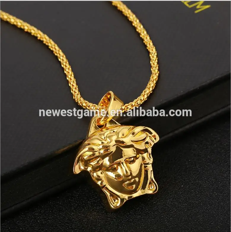 
Top Quality club head Pendant Necklaces For Men 2017 Hot Hiphop Jewelry Gold Plated Luxury Accessories bracelet 