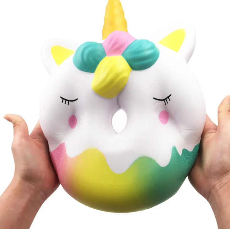 2021  Wholesale OEM Slow Rising Soft Scented Custom Christmas Promotional PU Decorative Giant Unicorn Donut Squishy