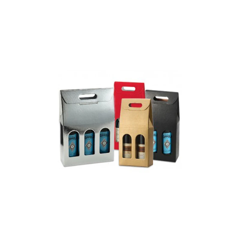 Cardboard 4 pack bottle carrier 6 pack beer wine carrier packaging box