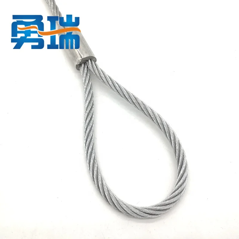 2mm-16mm steel soft wire rope lifting sling 316 304 galvanized material hoist cables rigging cables bride grommet slings